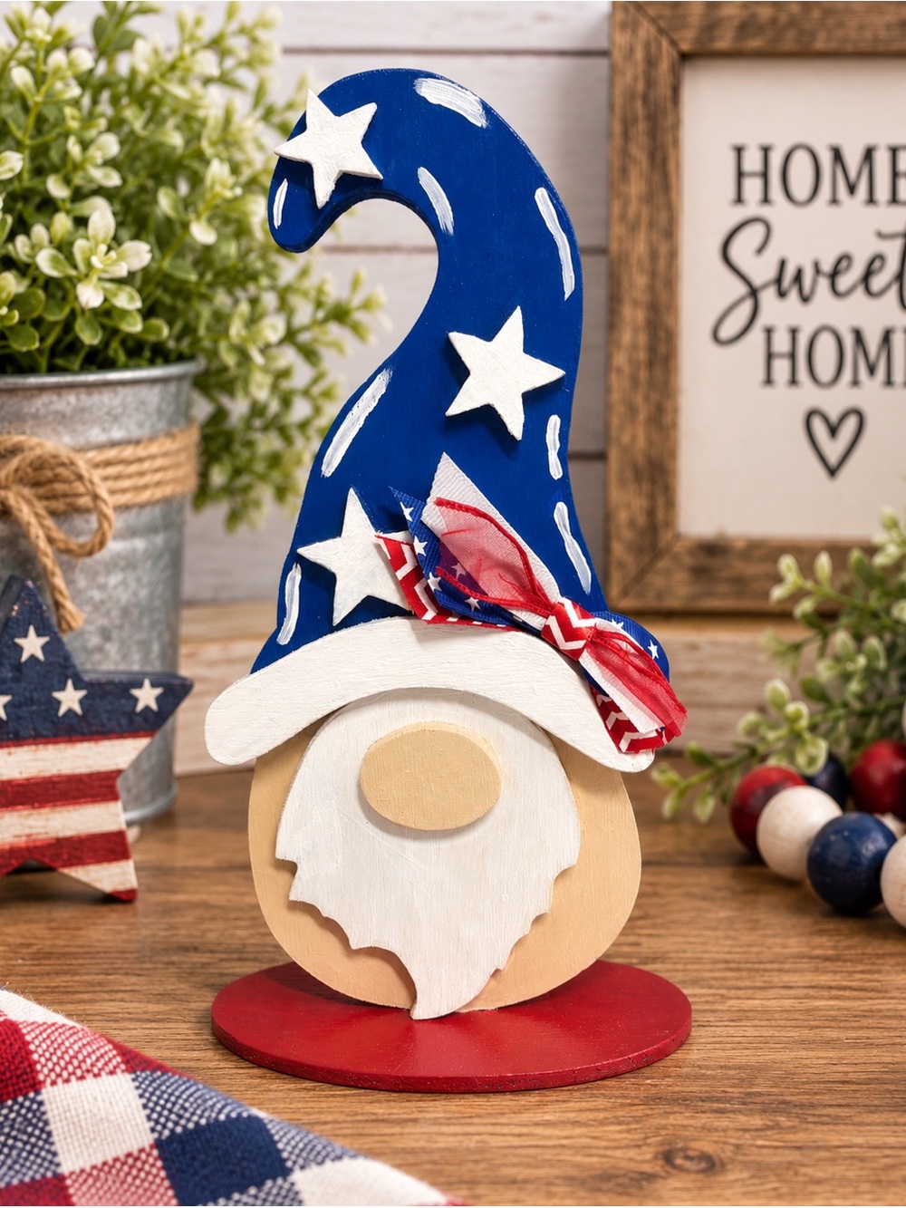 Patriotic Blue Gnome Table Décor - Home Party Supplies